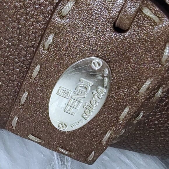 Fendi Selleria Linda bronze leather satchel EUC - Picture 5 of 14